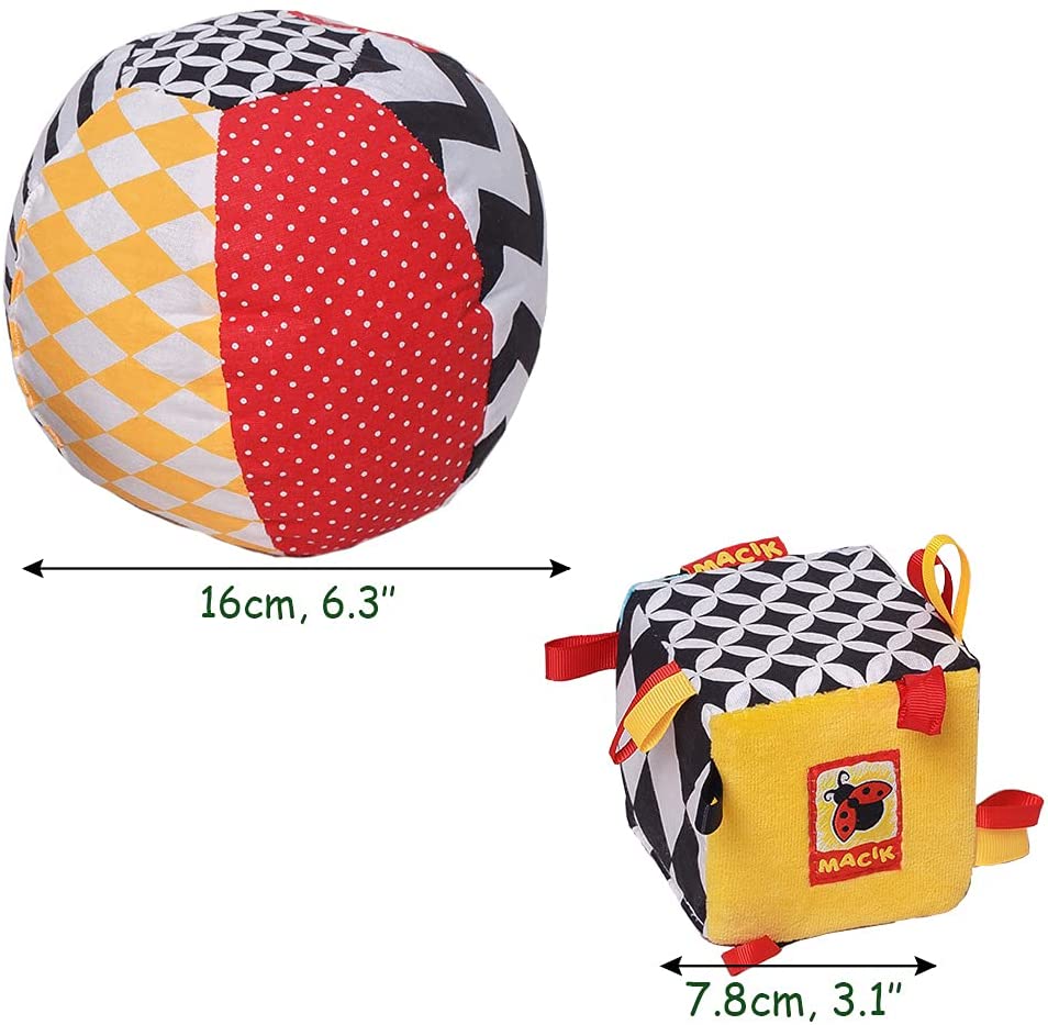 Macik Set 2 Jouets Bebe En Mousse Jouets Sensoriels Bebe Jouets Eveil Bebe 6 A 12 Mois Jouets Promenade Cube D Activite Bebe Gym Jouets Bruissement Et Cliquetis Jouets Petit Bebe A 1 An