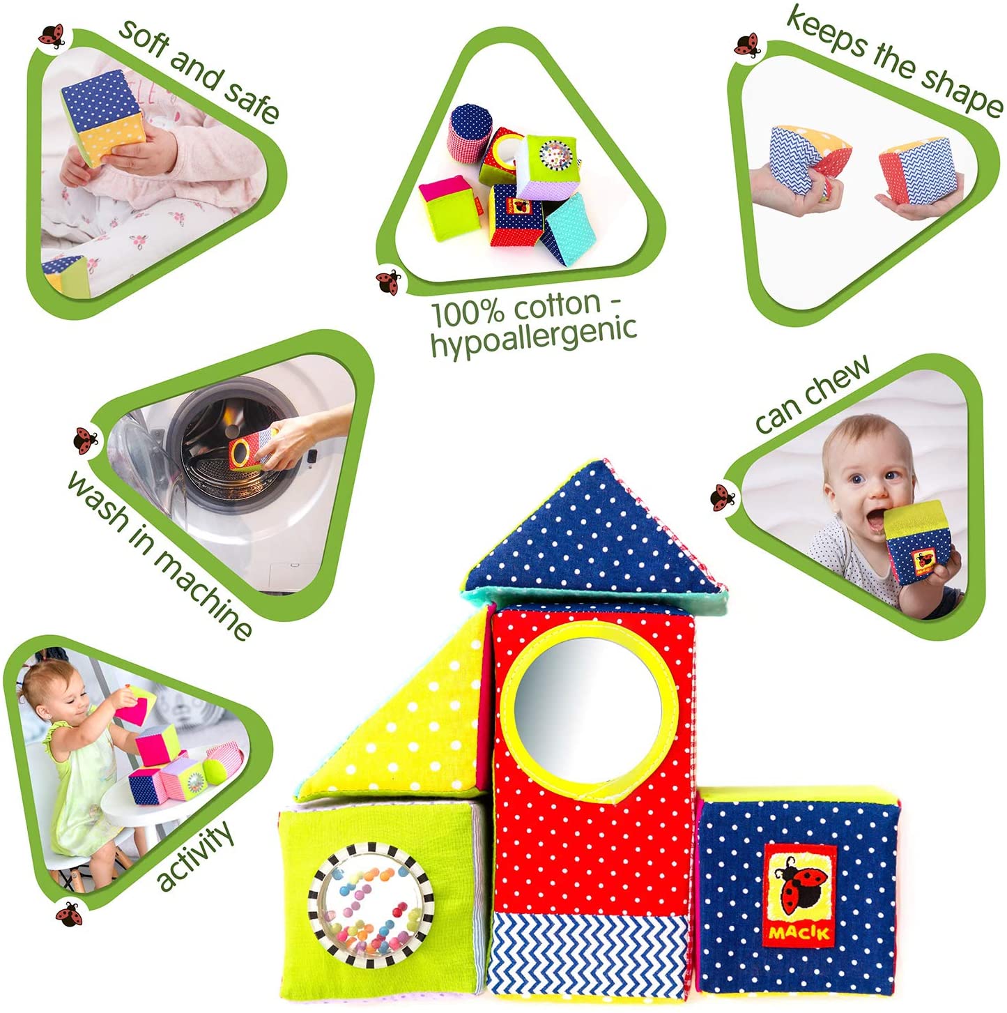 Macik Cubes Mousse Enfants Cubes A Empiler Bebe Jouet Eveil Bebe Cube Developpement Motricite Jouets Bebe 6 Mois Cliquetis Jouets Apprentissage Bebe De 12 A 18 Mois Peluches